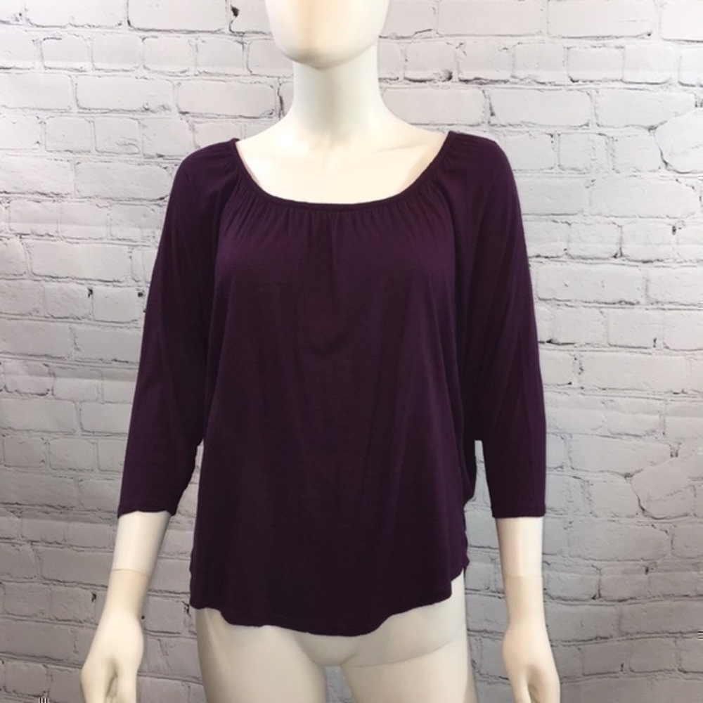 Guess wine colored oversize dolaman crop top XS